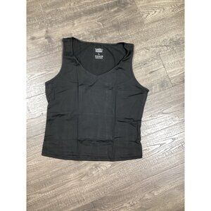 Trendy Queen Black V-Neck Sleeveless Womens Tank Top Size L Casual Wear Fit NEW
